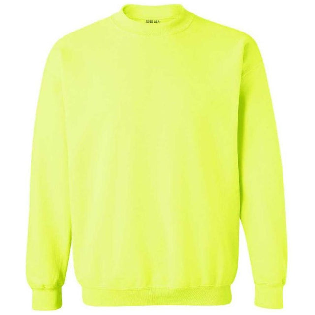 Joe's USA - Safety Green and Orange Crewneck Sweatshirts - Sweatshirts in Sizes S - 5XL Safety Green Small Crewneck Sweatshirts