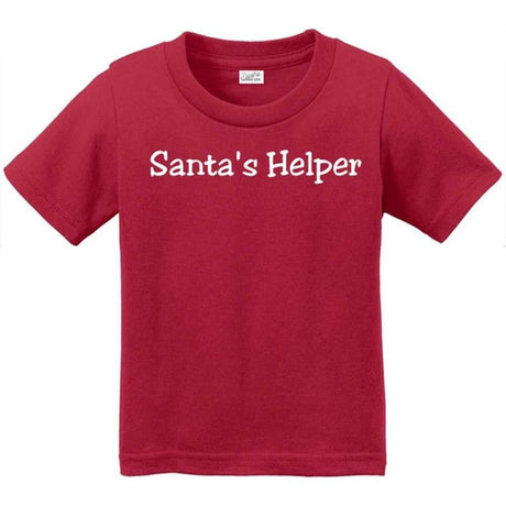 Joe's USA - Santa's Helper Infant Soft and Cozy Cotton T-Shirts Red Shirt with Green Santa's Helper 6M Short Sleeve T-Shirts
