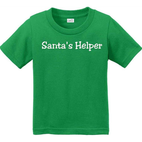 Joe's USA - Santa's Helper Infant Soft and Cozy Cotton T-Shirts Red Shirt with Green Santa's Helper 6M Short Sleeve T-Shirts