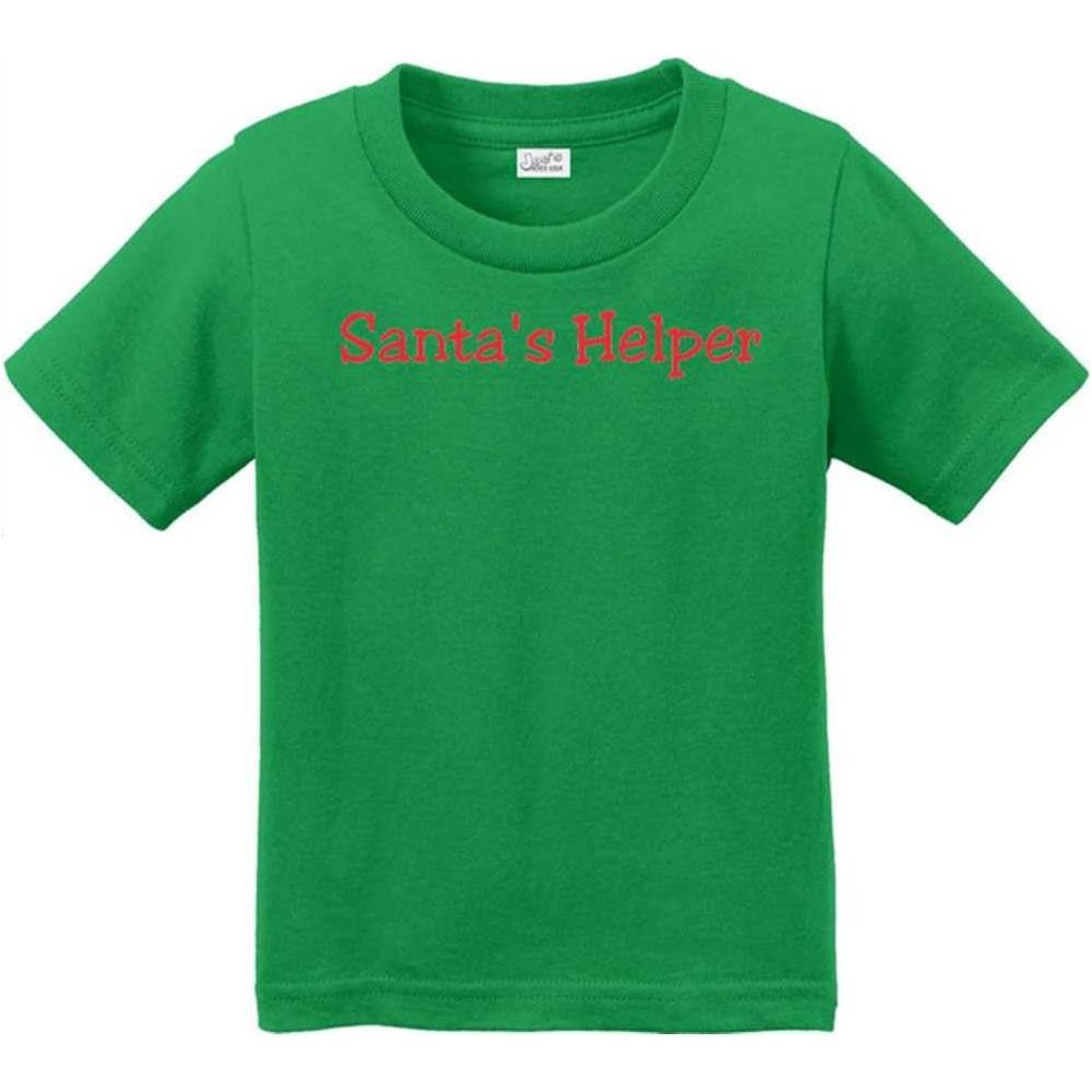 Joe's USA - Santa's Helper Toddler Christmas T-Shirts in Sizes: 2T, 3T, 4T Red Shirt with Green Santa's Helper 2T Short Sleeve T-Shirts