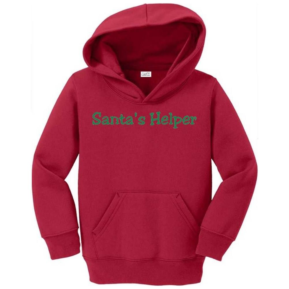 Joe's USA - Santas Helper Toddler Hoodies - Christmas Hooded Sweatshirts White with Red Santa's Helper 2T Sweatshirts