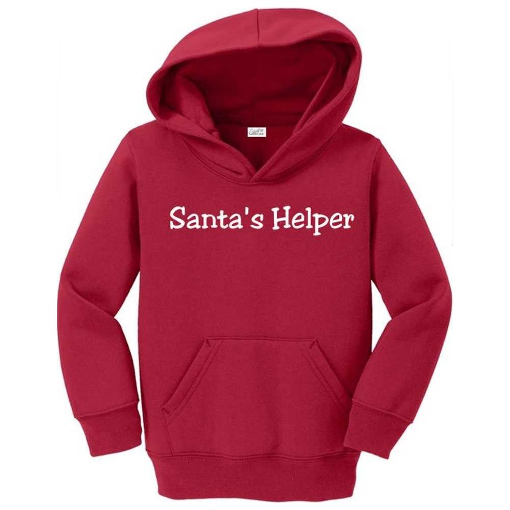 Joe's USA - Santas Helper Toddler Hoodies - Christmas Hooded Sweatshirts White with Red Santa's Helper 2T Sweatshirts