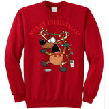 Joe's USA - Santa's Reindeer Collection Green Crewneck Sweatshirt Small