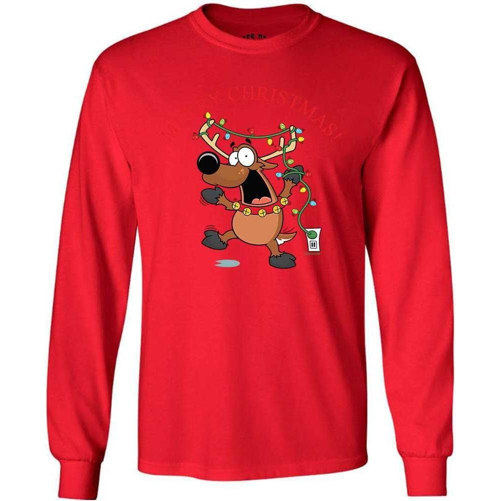Joe's USA - Santa's Reindeer Collection Green Crewneck Sweatshirt Small