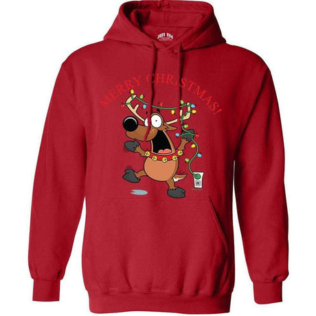 Joe's USA - Santa's Reindeer Collection Green Crewneck Sweatshirt Small