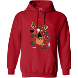 Joe's USA - Santa's Reindeer Collection Red Hoodie Small