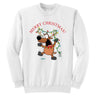 Joe's USA - Santa's Reindeer Collection White Crewneck Sweatshirt Small