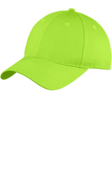 Joe's USA Six - Panel Unstructured Twill Cap Lime OSFA Hats