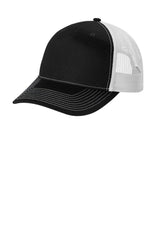 Joe's USA Snapback Five - Panel Trucker Cap Black/ White OSFA Hats
