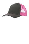 Joe's USA Snapback Trucker Cap Grey Steel/ Neon Pink OSFA Hats