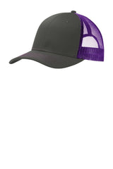 Joe's USA Snapback Trucker Cap Grey Steel/ Purple OSFA Hats