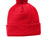 Joe's USA Solid Pom Pom Beanie True Red OSFA Beanies