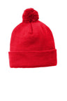 Joe's USA Solid Pom Pom Beanie True Red OSFA Beanies