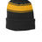 Joe's USA Stripe Pom Pom Beanie Black/ Gold OSFA Beanies