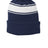 Joe's USA Stripe Pom Pom Beanie True Navy/ White OSFA Beanies