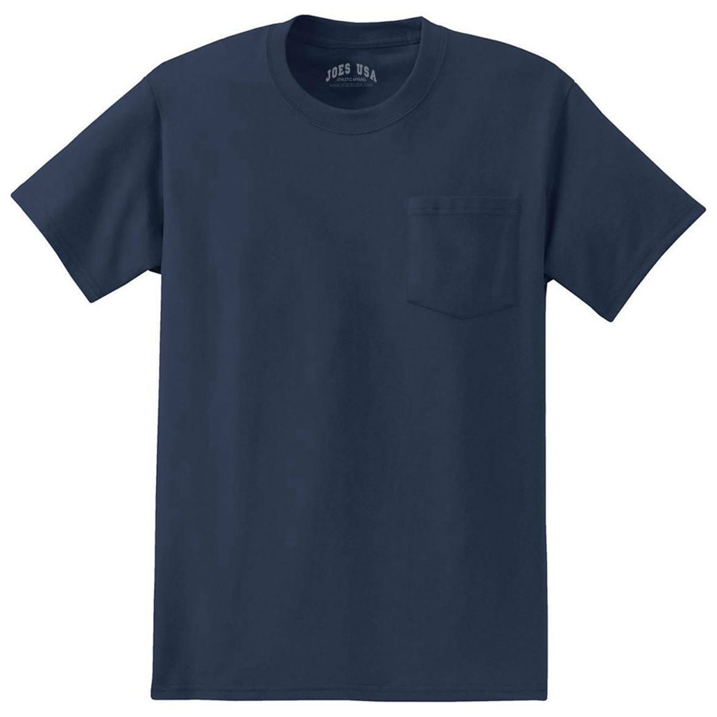 Joe's USA Tall Essential T-Shirt with Pocket Navy Large Tall Short Sleeve T-Shirts