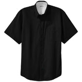 Joe's USA Tall Short Sleeve Easy Care Shirt Large Tall Black/ Light Stone