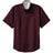 Joe's USA Tall Short Sleeve Easy Care Shirt Large Tall Burgundy / Light Stone
