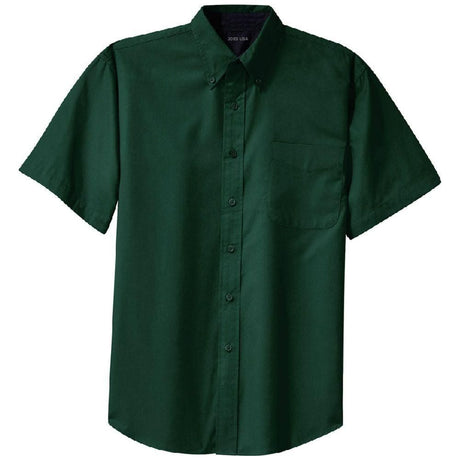 Joe's USA Tall Short Sleeve Easy Care Shirt Large Tall Dark Green / Navy
