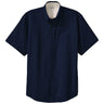 Joe's USA Tall Short Sleeve Easy Care Shirt Large Tall Navy / Light Stone