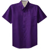 Joe's USA Tall Short Sleeve Easy Care Shirt Large Tall Purple / Light Stone