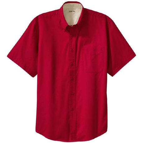 Joe's USA Tall Short Sleeve Easy Care Shirt Large Tall Red / Light Stone