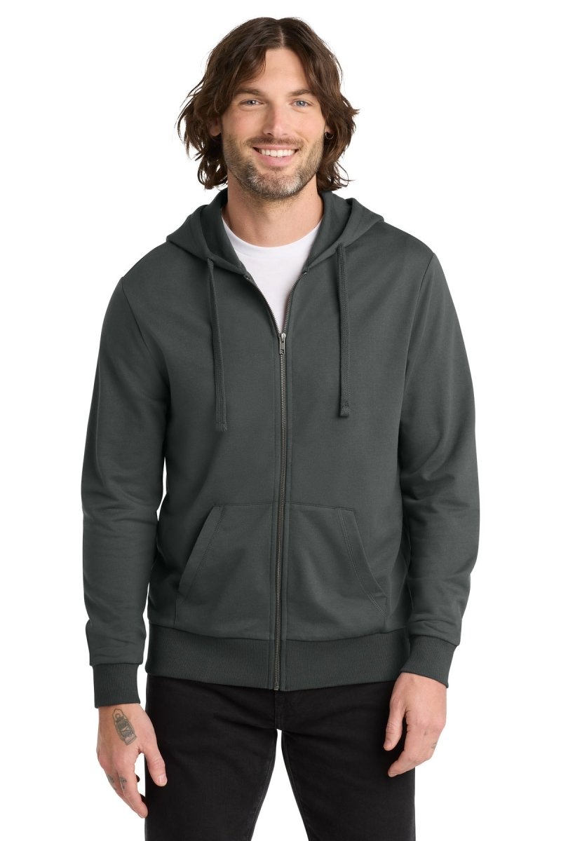 Joe's USA Unisex Organic French Terry Full - Zip Hoodie Terrain Grey XS Zip Hoodies
