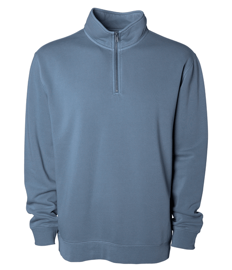 Joe's USA Unisex Pigment - Dyed Quarter - Zip Pullover Pigment Slate Blue XS