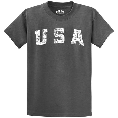 Joe's USA Vintage USA Logo Tee Dark Heather Grey Small Short Sleeve T-Shirts