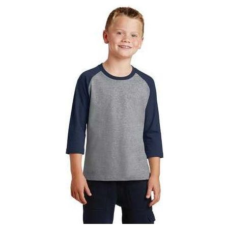 Joe's USA Youth 50/50 Cotton/Poly 3/4 - Sleeve Raglan T-Shirt Youth X - Small Athletic Heather/Jet Black Short Sleeve T-Shirts