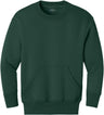 Joe's USA Youth Core Fleece Crewneck Pocket Sweatshirt in XS - XL Dark Green Youth X - Small Sweatshirts/Fleece
