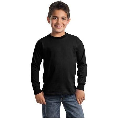 Joe's USA Youth Long Sleeve 100% Cotton T-Shirts X - Small (2 - 4) Jet Black Short Sleeve T-Shirts