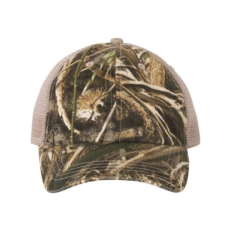 Kati Licensed Camo Washed Mesh Cap - Kati LC101V Realtree Max 5/ Tan Adjustable Hats