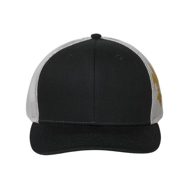 Kati Printed Mesh Trucker Cap - Kati S700M Black/ Vegas Gold/ Fleur De Lis Adjustable Caps
