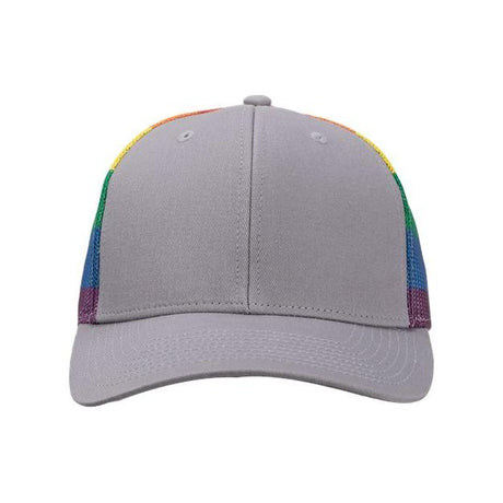 Kati Printed Mesh Trucker Cap - Kati S700M Grey/ Rainbow Adjustable Caps