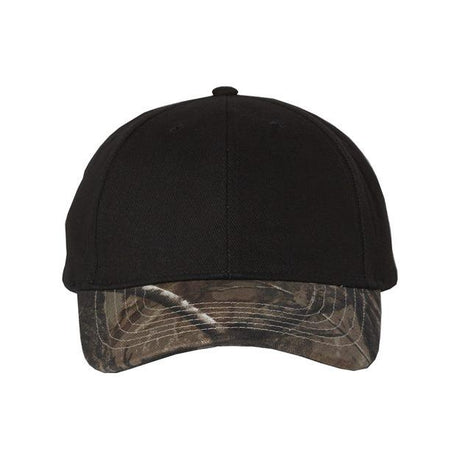 Kati Solid Crown with Camo Bill Cap - Kati LC25 Black/ Realtree AP Adjustable Hats