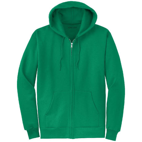 Wholesale Mens Heavy Blend Full-Zip Hooded Sweatshirt-IrishGreen Sweatshirts/Fleece Joe's USA Irish Green S