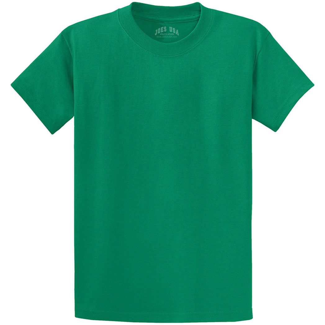 Men's Durable 100% Heavyweight Cotton T-Shirts in Regular, Big, and Tall Sizes Joe's USA Men's Apparel - Kelly Green