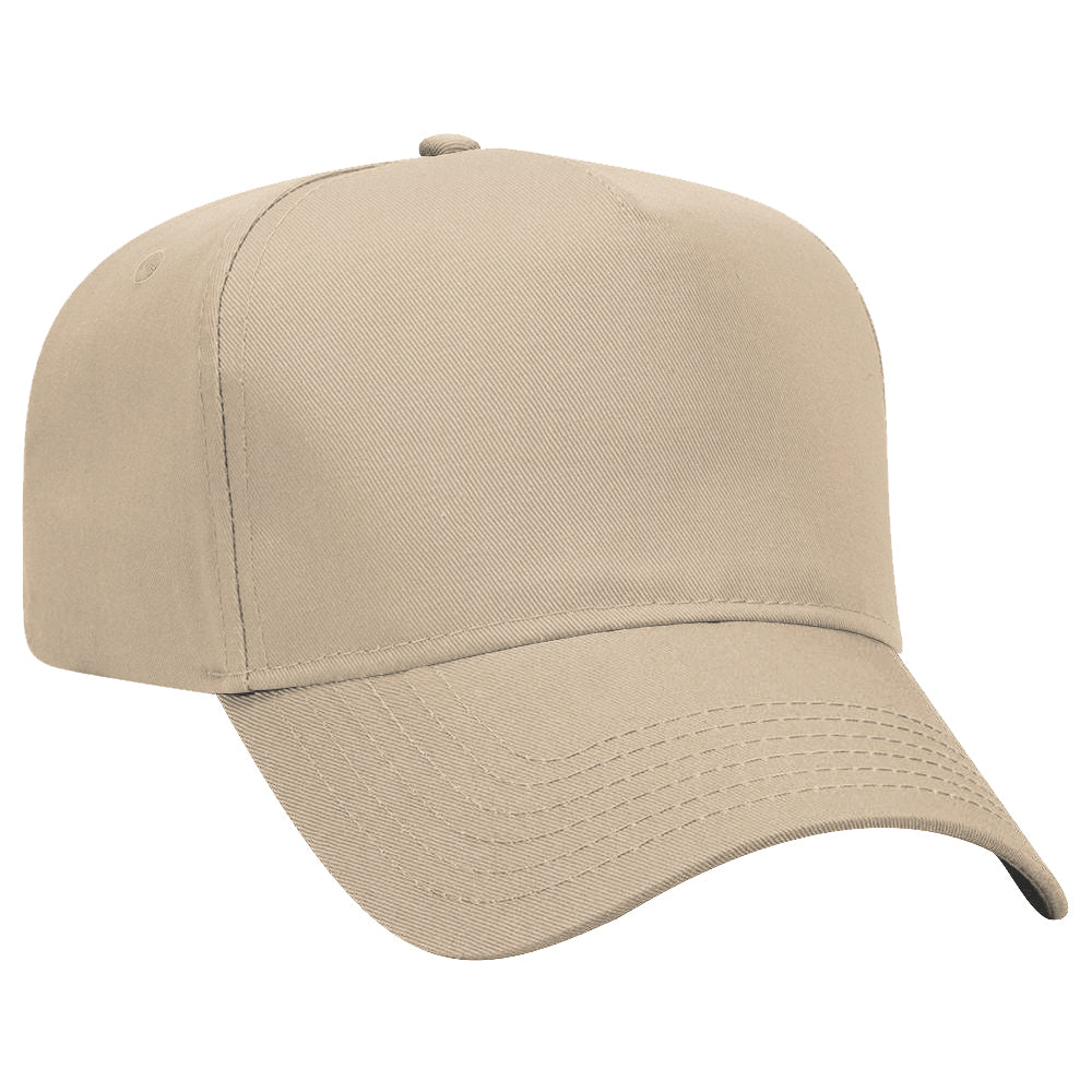 Joe's USA 5 Panel, Mid Profile Baseball Cap Caps Joe's USA Khaki