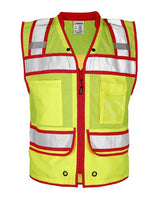 Kishigo Men's Color Contrast High Performance Surveyors Vest - Kishigo S5042 - 5046 Lime/ Green - S5044 S