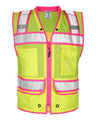 Kishigo Men's Color Contrast High Performance Surveyors Vest - Kishigo S5042 - 5046 Lime/ Pink - S5046 S