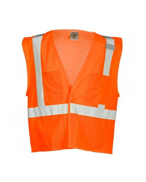 Kishigo Unisex 4 Pocket Hook - and - Loop Mesh Vest - Kishigo 1083 - 1084 Lime S