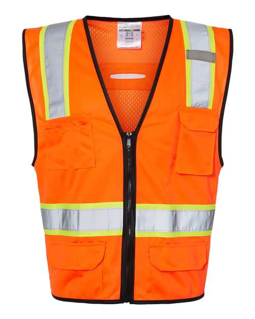 Kishigo Unisex 6 Pocket Contrast Class 2 Vest - Kishigo 1580 - 1581 Orange S/M