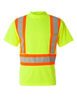 Kishigo Unisex Class 2 Flat Stitch Self - Fabric Panels T-Shirt - Kishigo 9120 - 9121 Lime M