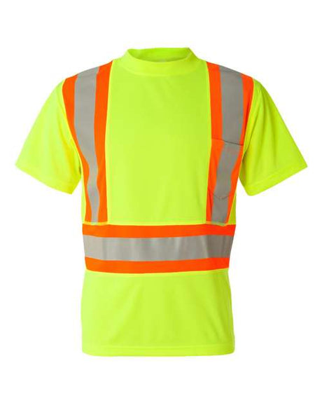 Kishigo Unisex Class 2 Flat Stitch Self - Fabric Panels T-Shirt - Kishigo 9120 - 9121 Lime M