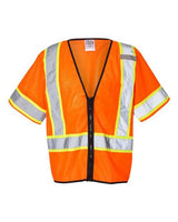 Kishigo Unisex Class 3 Mesh Zippered Vest - Kishigo 1565 - 1566 Orange S/M