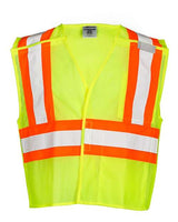 Kishigo Unisex Contrasting Mesh Breakaway Vest - Kishigo 1174 - 1176 Lime S
