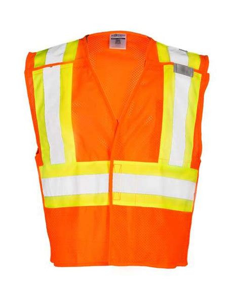Kishigo Unisex Contrasting Mesh Breakaway Vest - Kishigo 1174 - 1176 Orange S