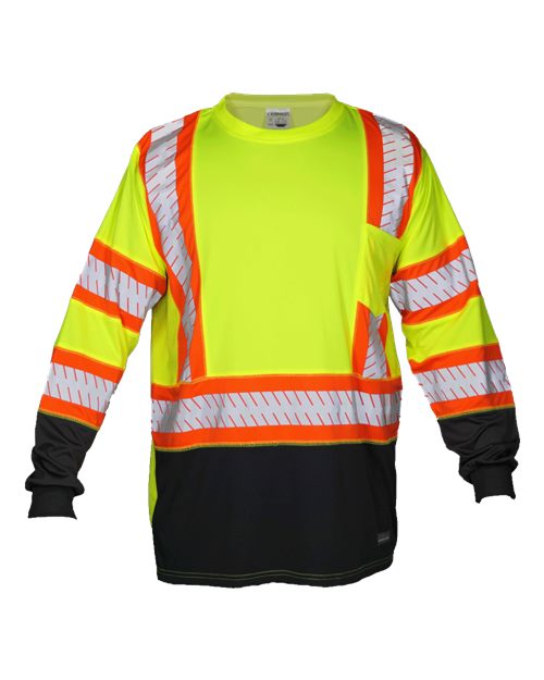 Kishigo Unisex DOT Class 3 Long Sleeve T-Shirt - Kishigo 9181 Lime M