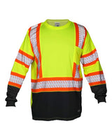 Kishigo Unisex DOT Class 3 Long Sleeve T-Shirt - Kishigo 9181 Lime M